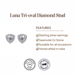 Load image into Gallery viewer, Luna Tri-oval Swarovski Diamond Studs
