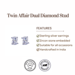 Load image into Gallery viewer, Twin Affair Dual Swarovski Diamond Stud Earrings
