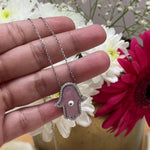 Load and play video in Gallery viewer, Sliver Chain Hamsa Pendant Jewellery
