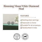 Load image into Gallery viewer, Rimming Moon White Swarovski Diamond Stud Earrings
