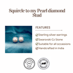 Load image into Gallery viewer, Squirtle to my Pearl Swarovski Diamond Stud Earrings
