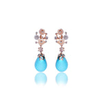 Load image into Gallery viewer, Turquoise Delight rose gold Floral Earrings
