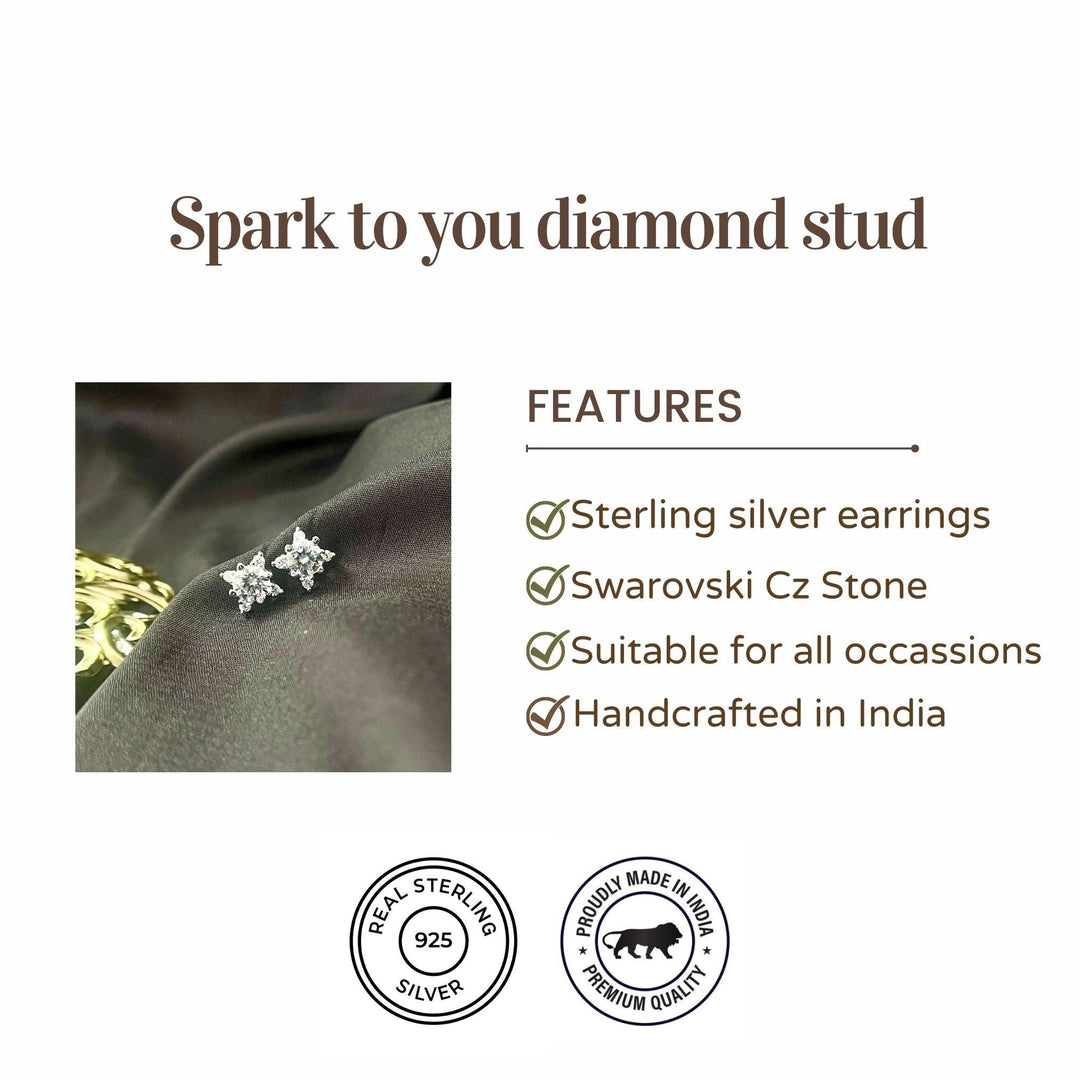 Spark to you Swarovski Diamond Stud Earring