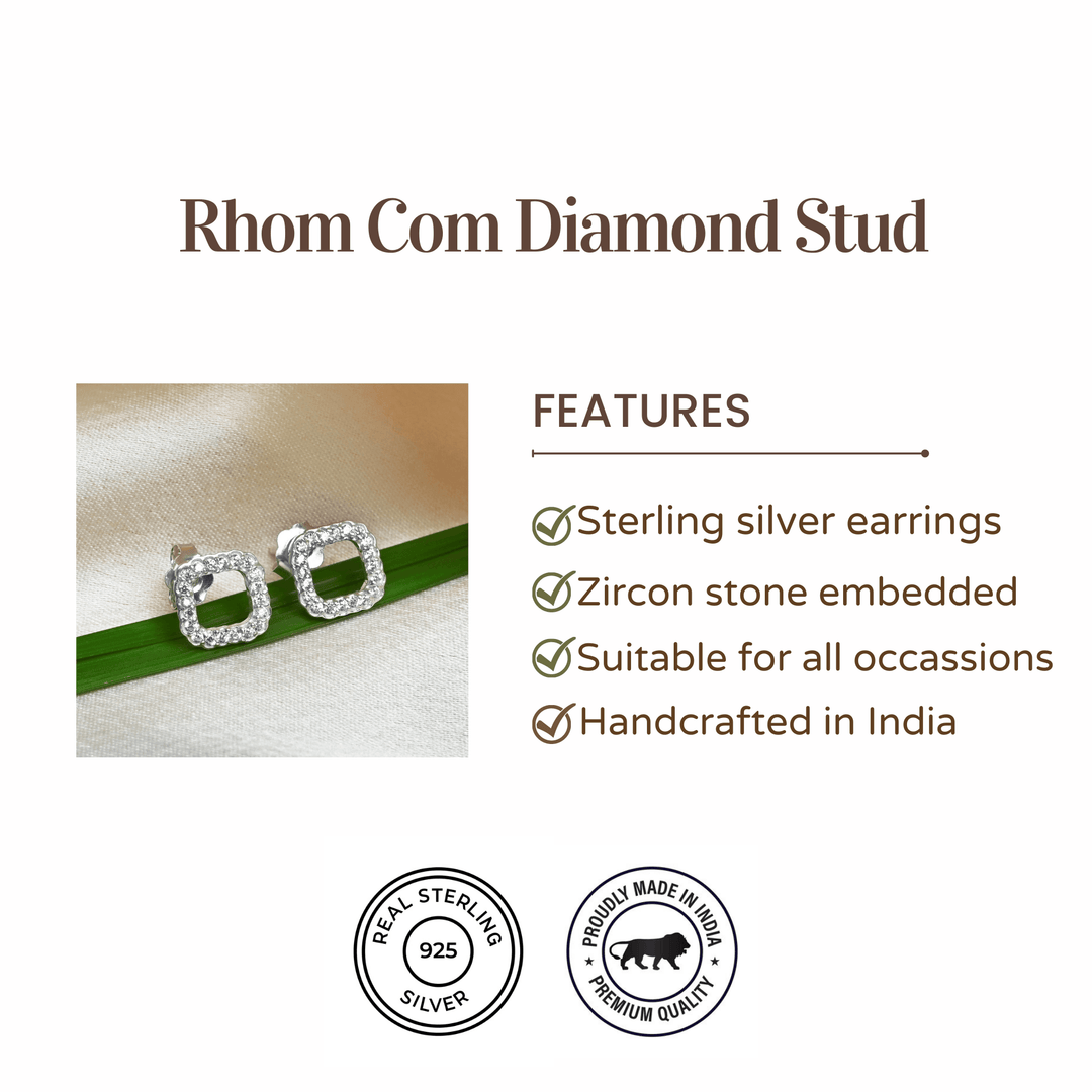 Rom com diamond Stud Earrings