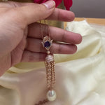 Load and play video in Gallery viewer, Rose Gold Chain Pendant with white Pearl long Jumar Pendant
