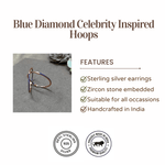 Load image into Gallery viewer, Blue Diamond Celebrity Inspired Hoop Earrings
