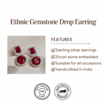 Load image into Gallery viewer, Ethnic Gemstone Drop Earrings for Women
