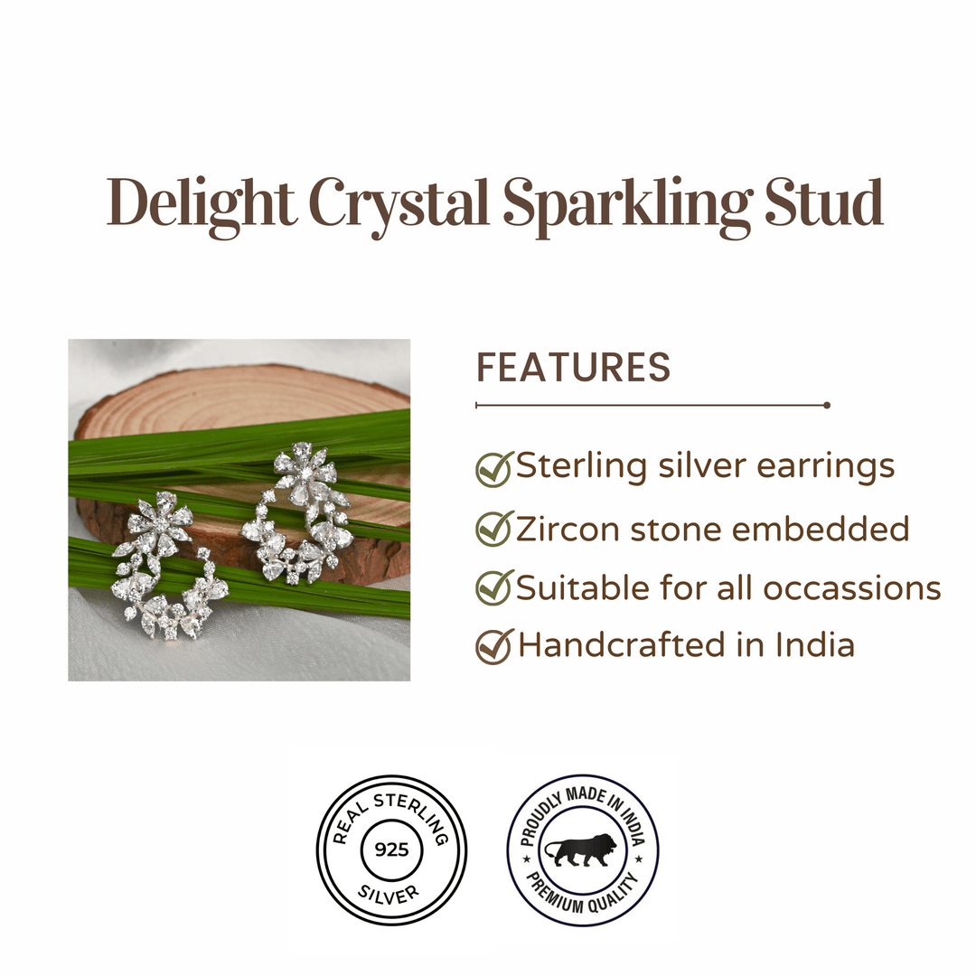 Delight Crystals Sparkling Stud Earrings