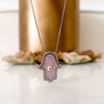 Load image into Gallery viewer, Sliver Chain Hamsa Pendant Jewellery
