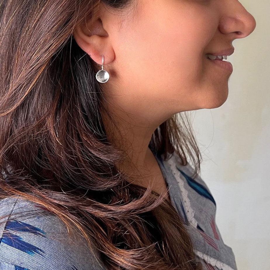 Flat Ball with Hook Earrings