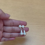 Load and play video in Gallery viewer, Pearl Drop Thread Earrings for Women
