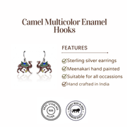 Camel Multicolor Enamel Hooks Earrings