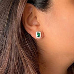 Load image into Gallery viewer, Oh so green Diamond Stud Earrings
