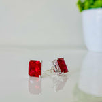 Load image into Gallery viewer, Emerald Ruby Stone Stud Earrings
