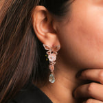 Load image into Gallery viewer, Rose Gold Butterfly floral Divine Earrings
