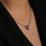 Load image into Gallery viewer, Sliver Chain Blue Butterfly Pendant Jewellery
