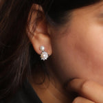 Load image into Gallery viewer, Pearl Flower Moon Light Earrings
