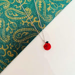 Load image into Gallery viewer, Sliver Chain Red Apple Pendant
