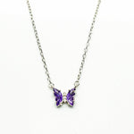 Load image into Gallery viewer, Sliver Chain Blue Butterfly Pendant Jewellery
