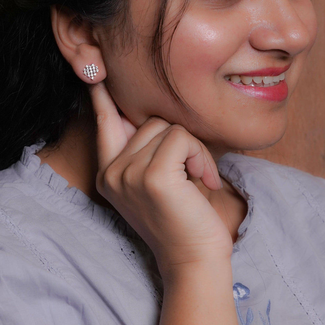 Flakes to my Diamond Silver Stud Earrings