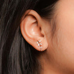 Load image into Gallery viewer, Rose Gold polished Leafy Charm Earrings
