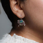 Load image into Gallery viewer, Camel Multicolor Enamel Hooks Earrings
