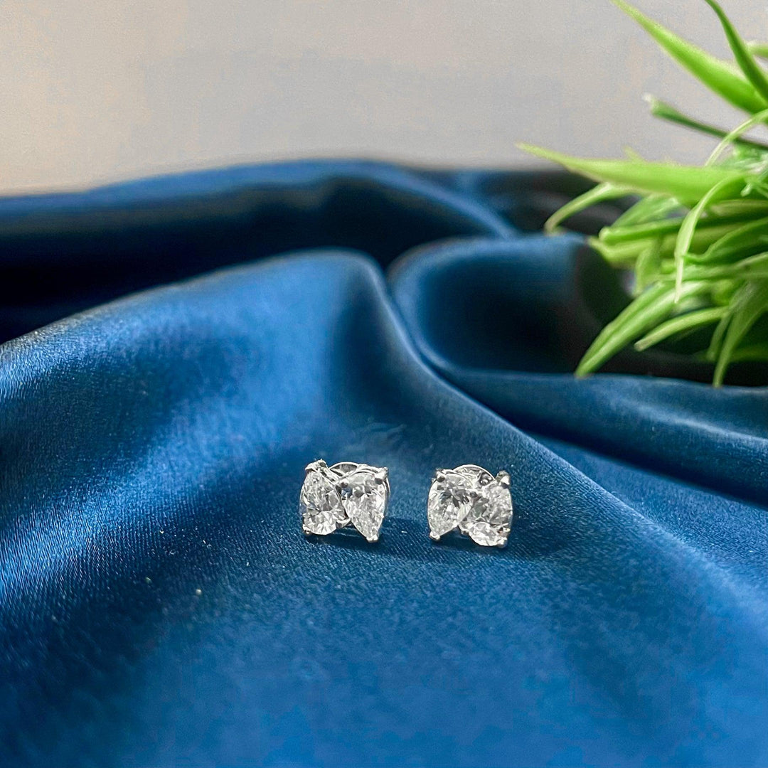 Twin Affair Dual Swarovski Diamond Stud Earrings