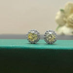 Load image into Gallery viewer, Rimming Moon Golden Swarovski Diamond Stud Earrings
