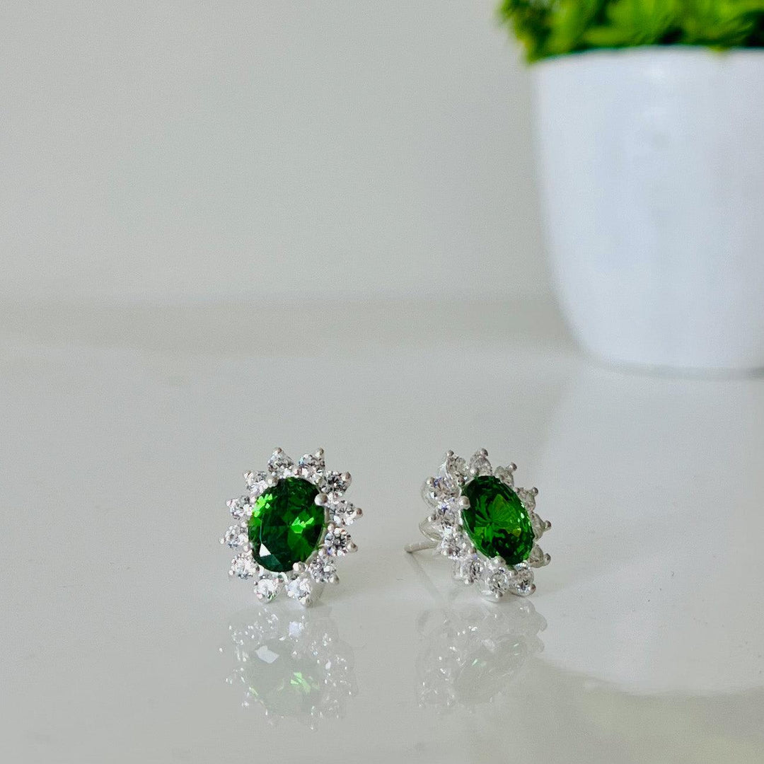 Forest Sunset Diamond Stud Earrings