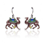 Load image into Gallery viewer, Camel Multicolor Enamel Hooks Earrings
