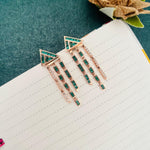 Load image into Gallery viewer, Emerald Spell Diamond Dangle Earrings
