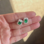 Load and play video in Gallery viewer, Oh so green Diamond Stud Earrings
