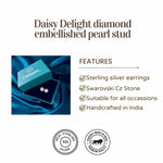 Load image into Gallery viewer, Daisy Delight Swarovski Diamond Embellished pearl stud
