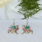 Load image into Gallery viewer, Camel Multicolor Enamel Hooks Earrings
